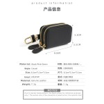 真皮汽车钥匙包女士通用多功能牛皮钥匙扣包便携双拉链锁匙包跨境